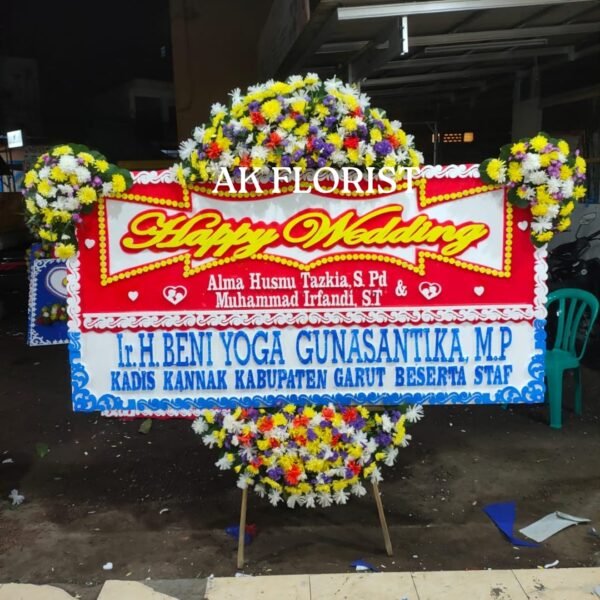 Bunga Papan Happy Wedding