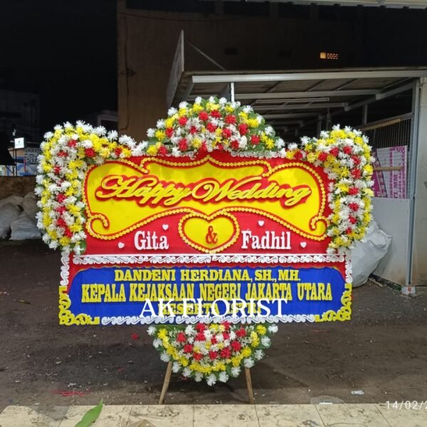 Bunga Papan Happy Wedding