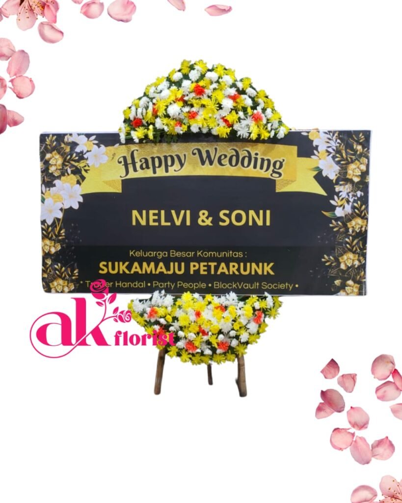 Bunga Papan Happy Wedding