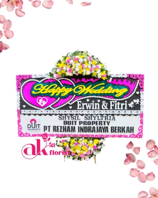 Bunga Papan Happy Wedding