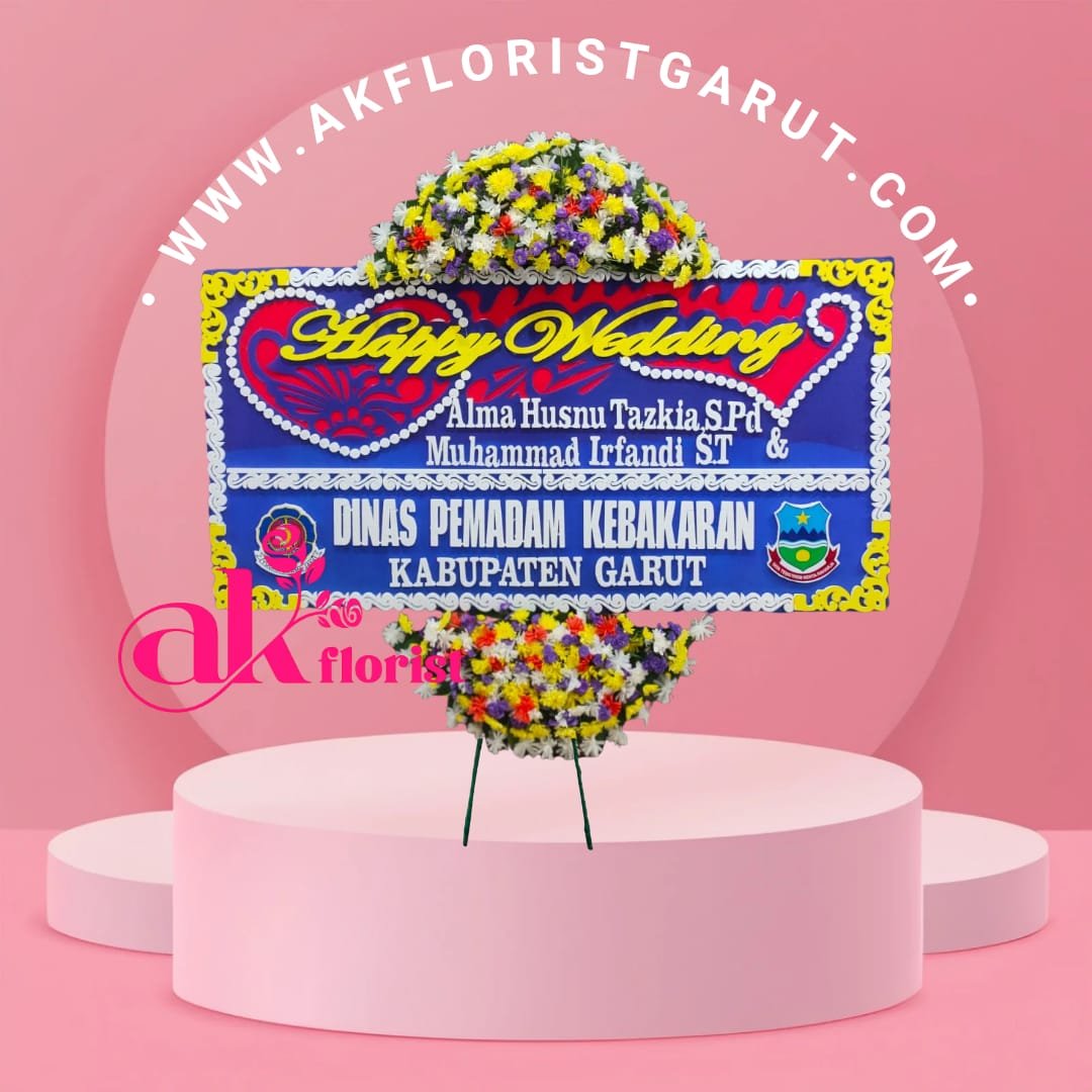 Bunga Papan Happy Wedding