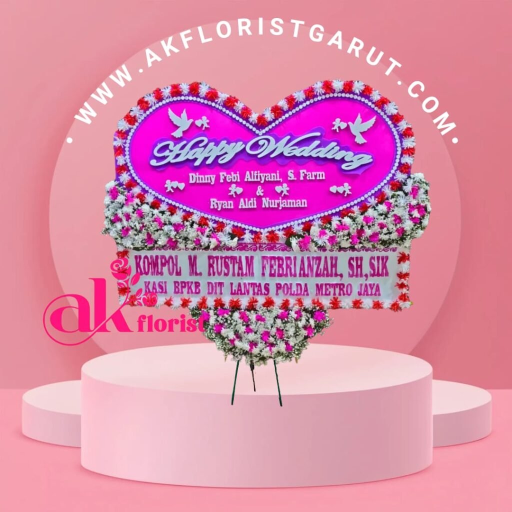 Bunga Papan Happy Wedding Love