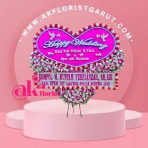 Bunga Papan Happy Wedding Love