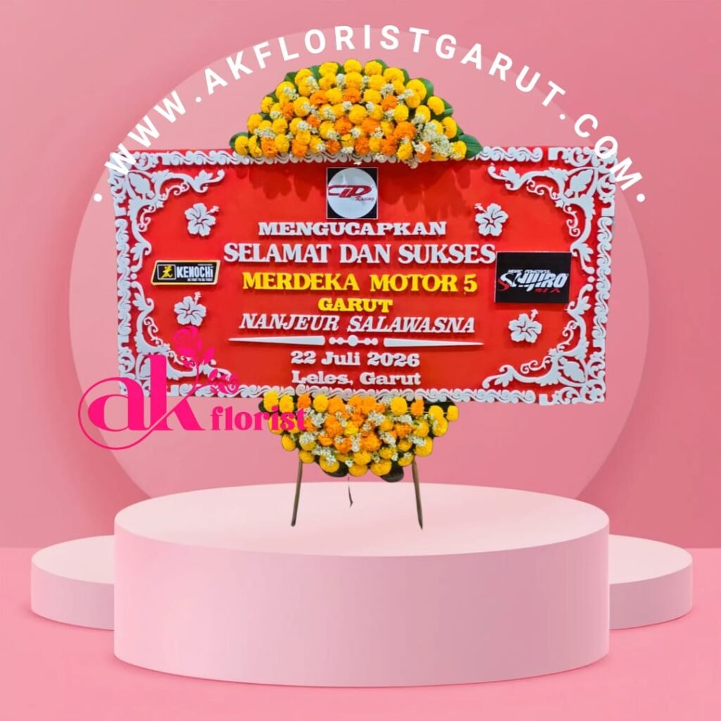 Karangan Bunga Selamat & Sukses Garut dengan bunga segar premium untuk grand opening, pelantikan, peresmian, dan berbagai acara resmi