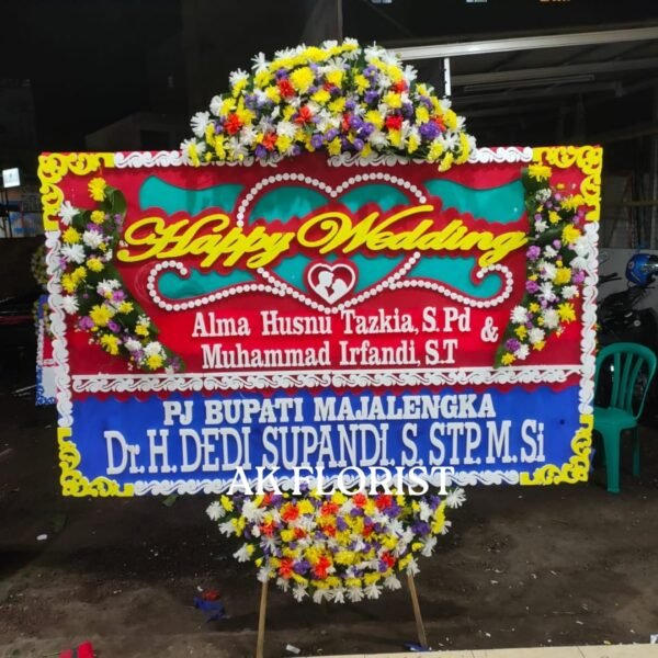 Bunga Papan Happy Wedding