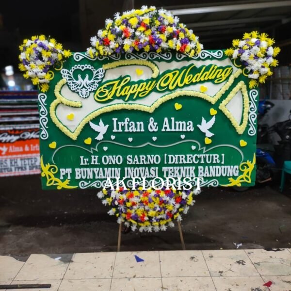 Bunga Papan Happy Wedding