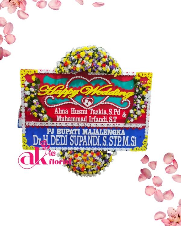 Bunga Papan Happy Wedding