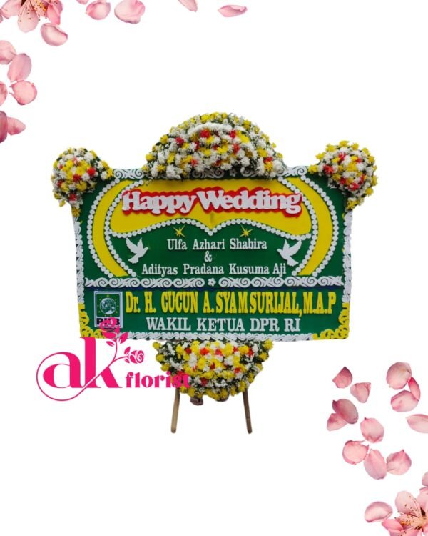 Bunga Papan Happy Wedding