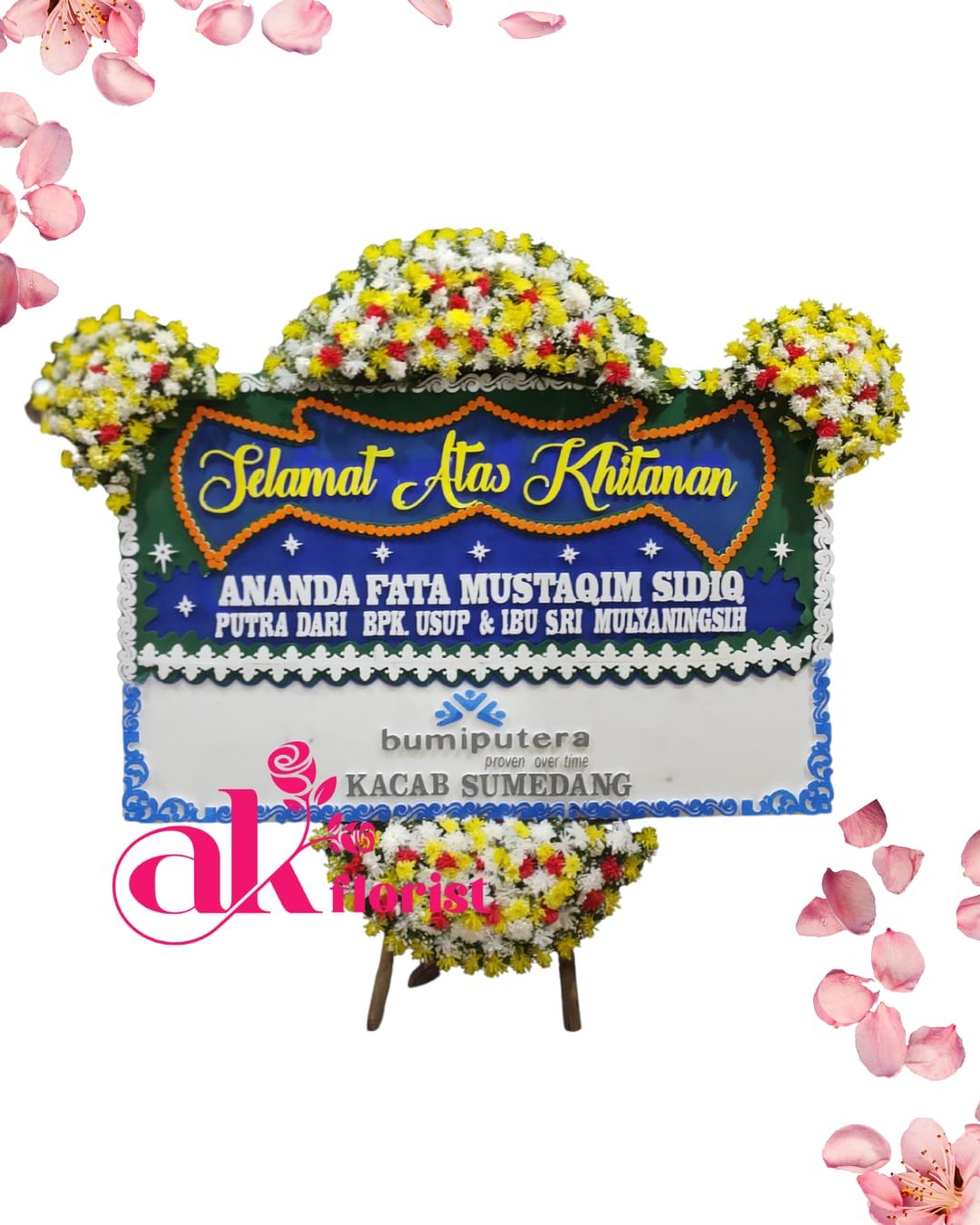 Bunga Papan Happy Wedding