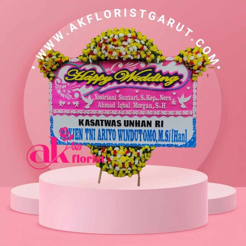 Bunga Papan Happy Wedding