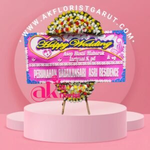 Karangan Bunga Happy Wedding Garut
