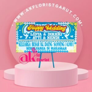 Karangan Bunga Happy Wedding Garut