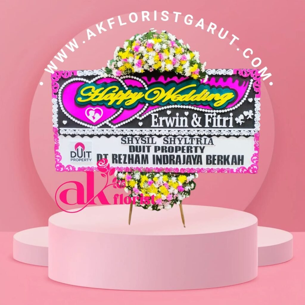Karangan Bunga Happy Wedding Garut