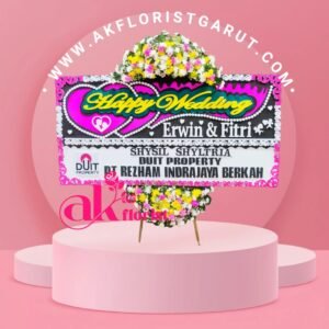 Karangan Bunga Happy Wedding Garut