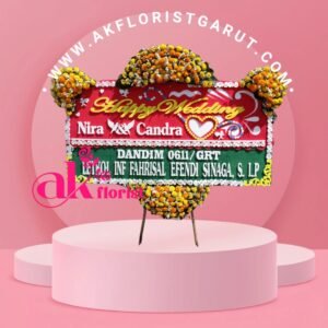 Karangan bunga Happy Wedding Garut AK Florist