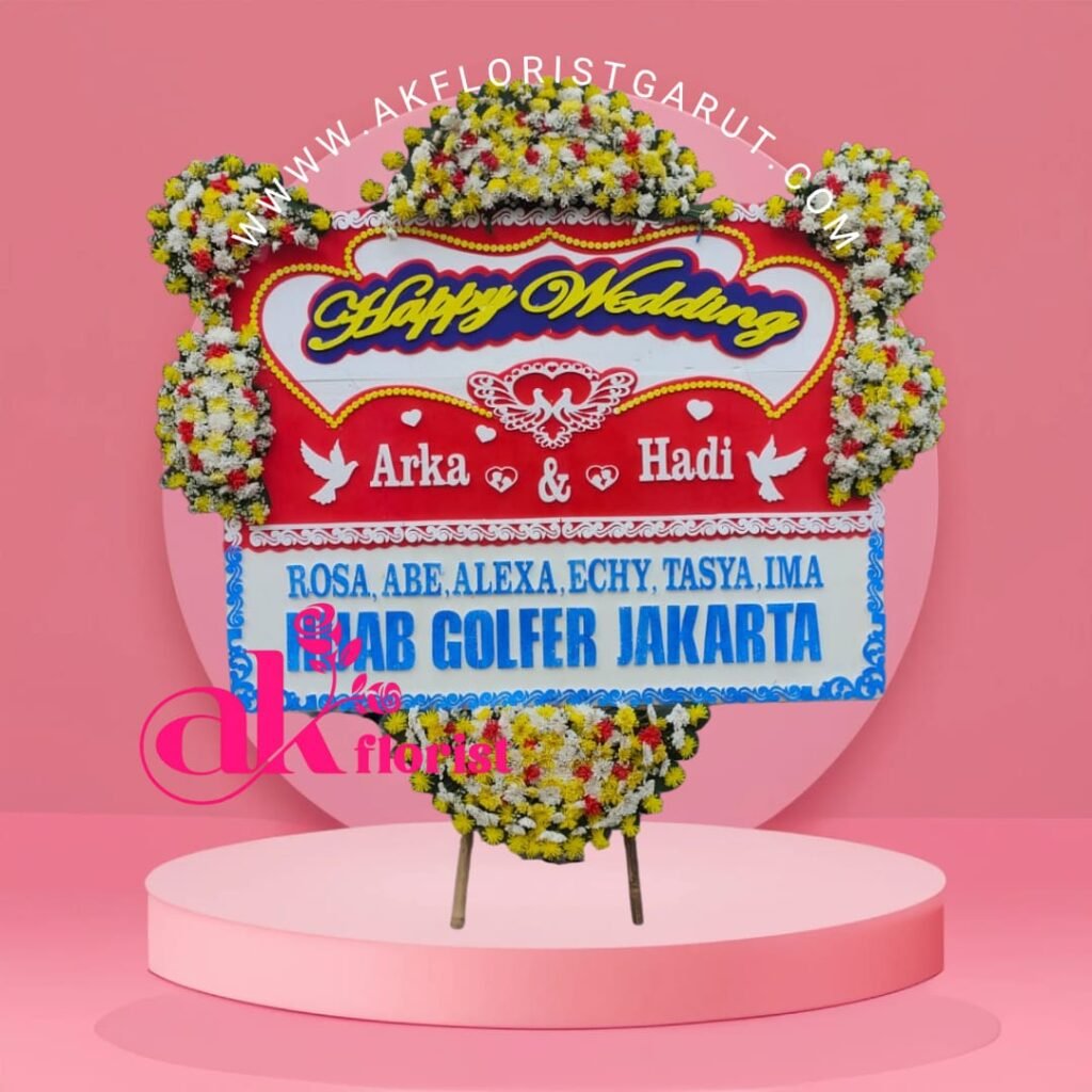 Karangan Bunga Happy Wedding Garut